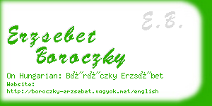 erzsebet boroczky business card